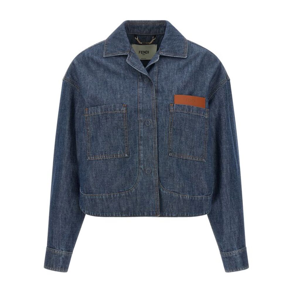 Fendi Blue Cotton Denim Women's Jacket